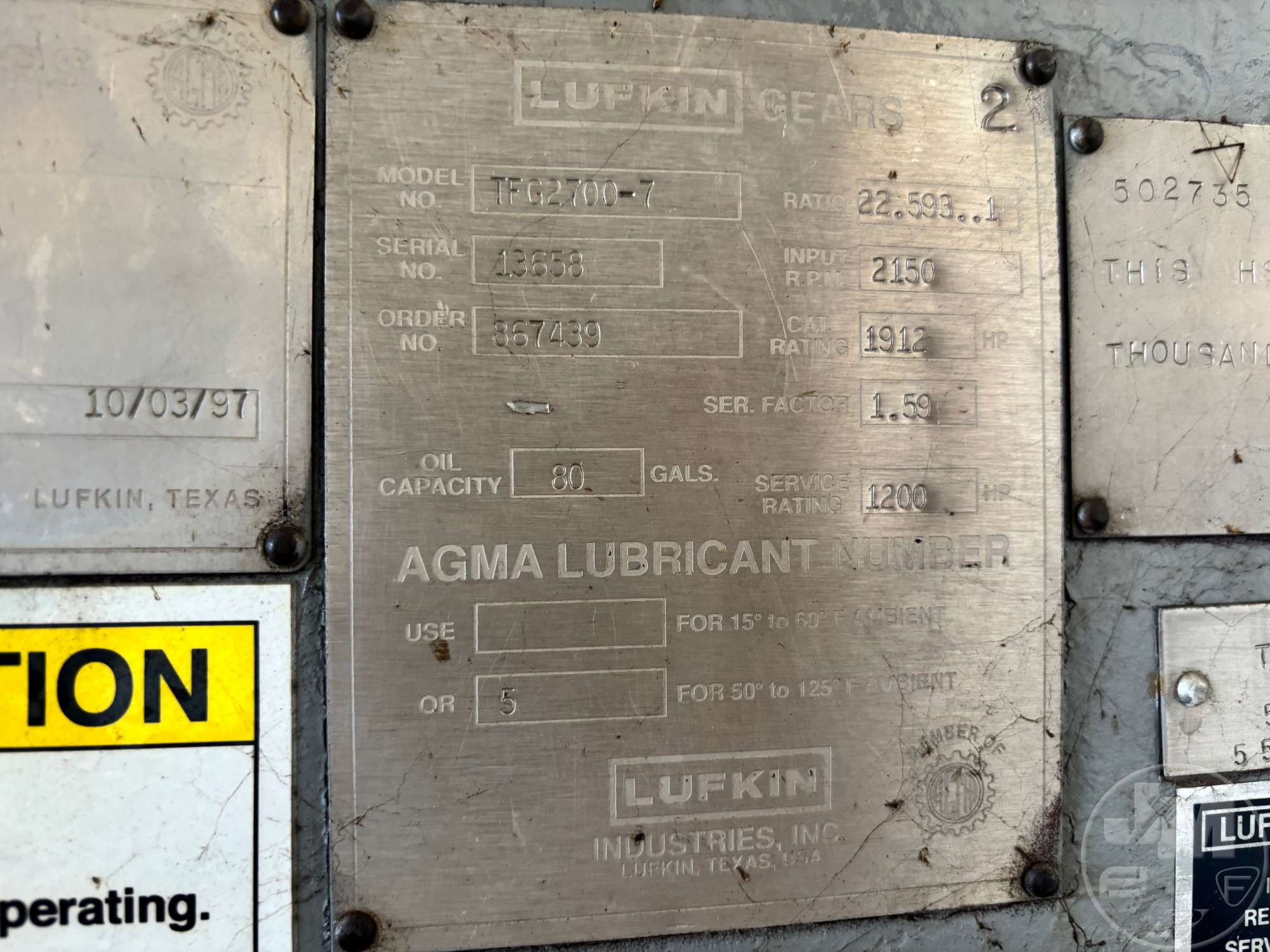 0 Lufkin TFG2700-7