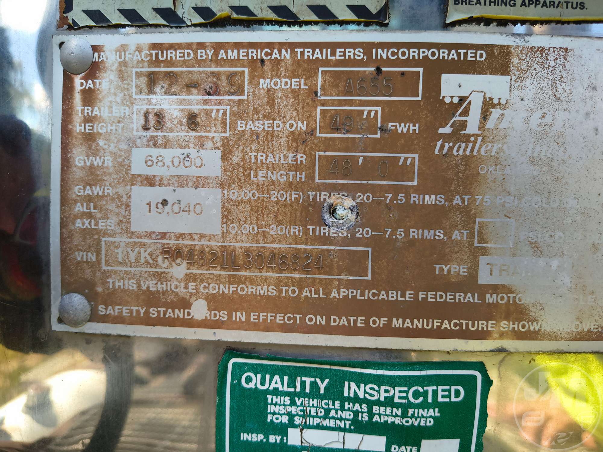 1989 American Trailers A655