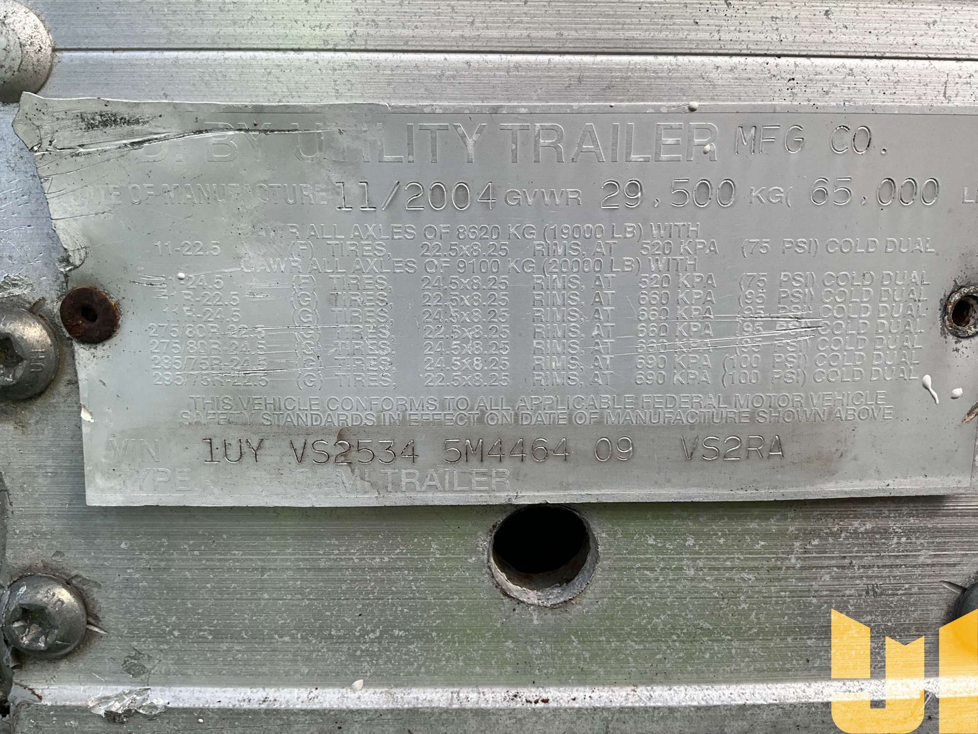 2005 Utility UTILITY TRAILER MANUFACTURER