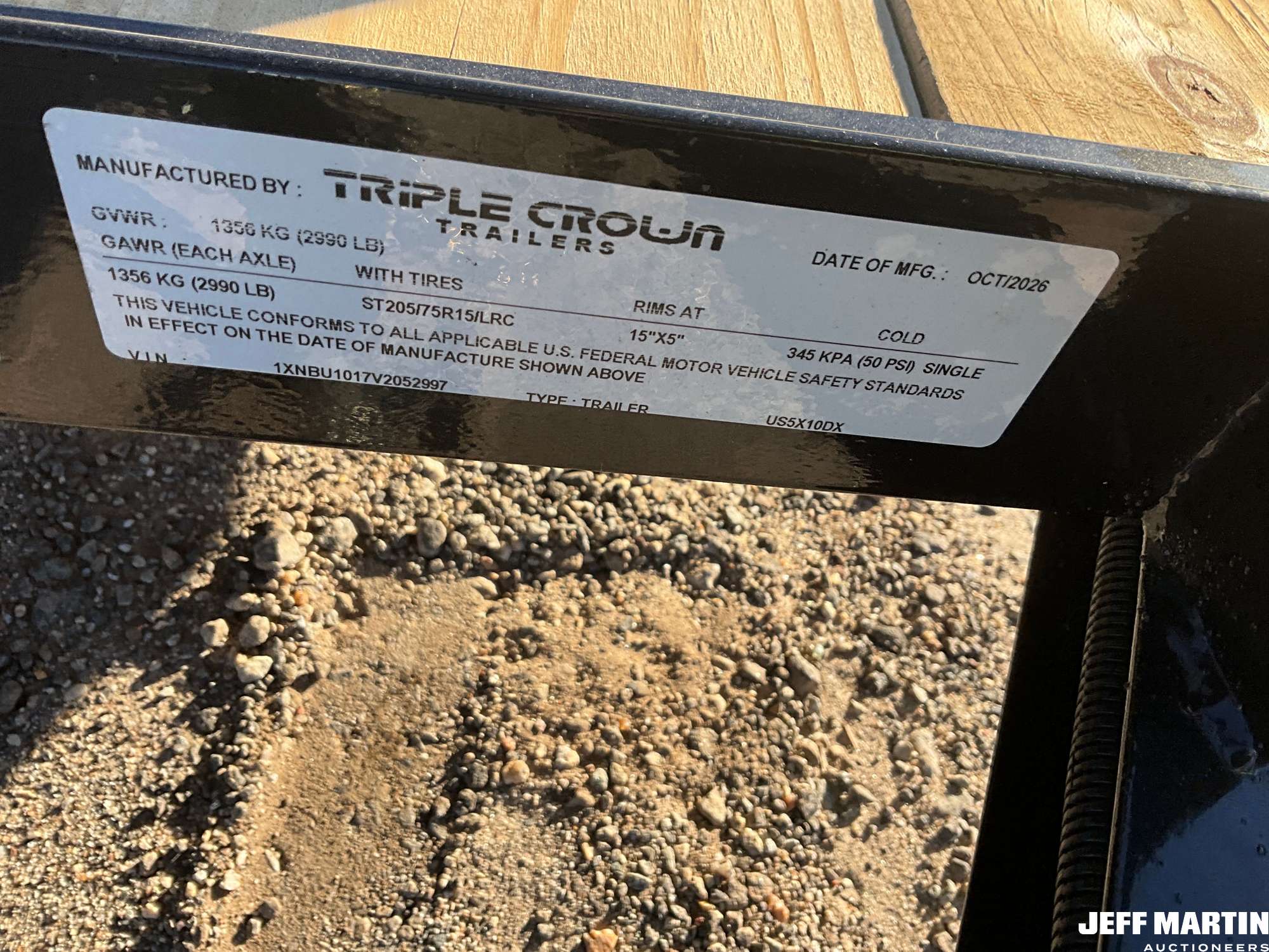 2027 TRIPLE CROWN TRAILERS, INC US5X10DX