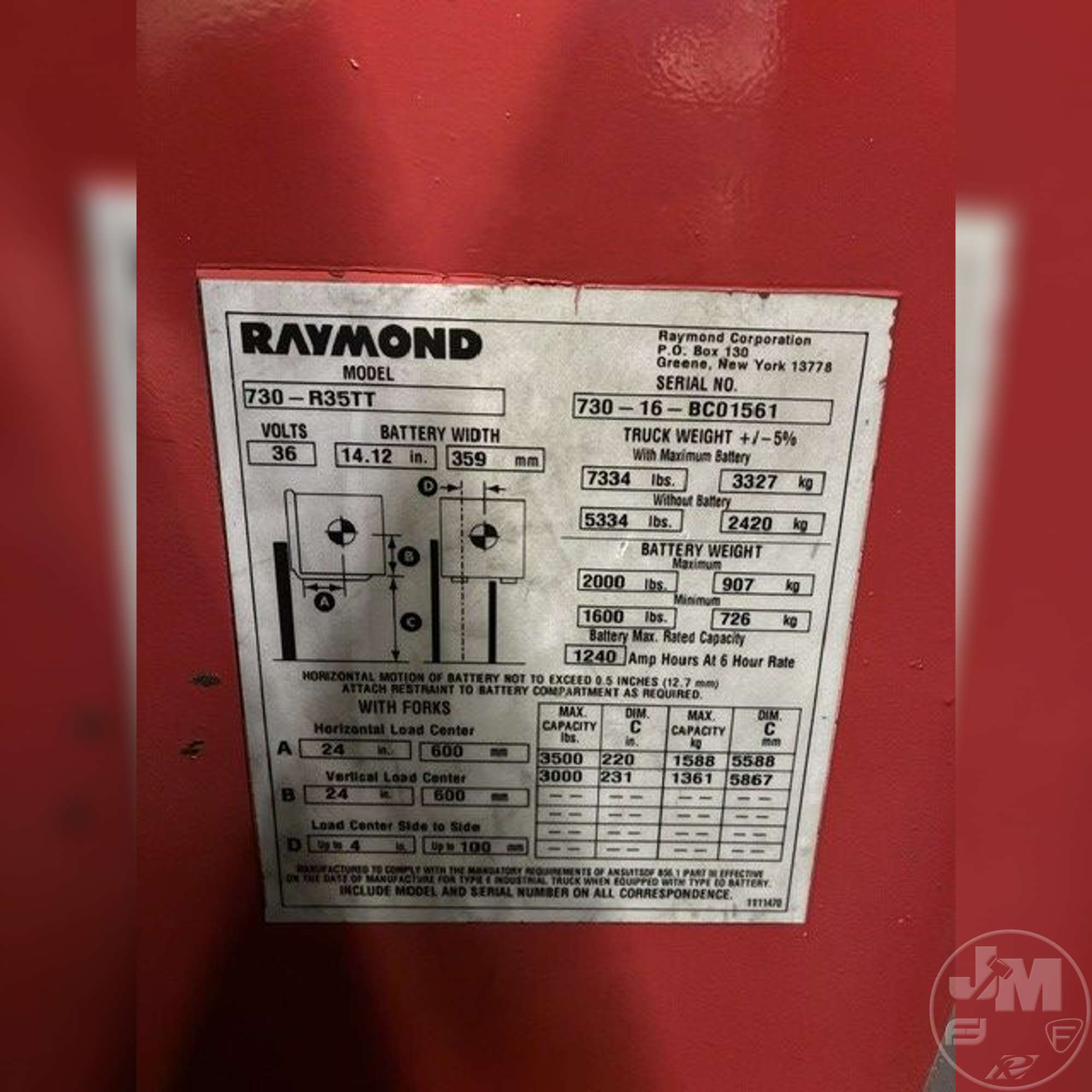 2016 Raymond 730-R35TT
