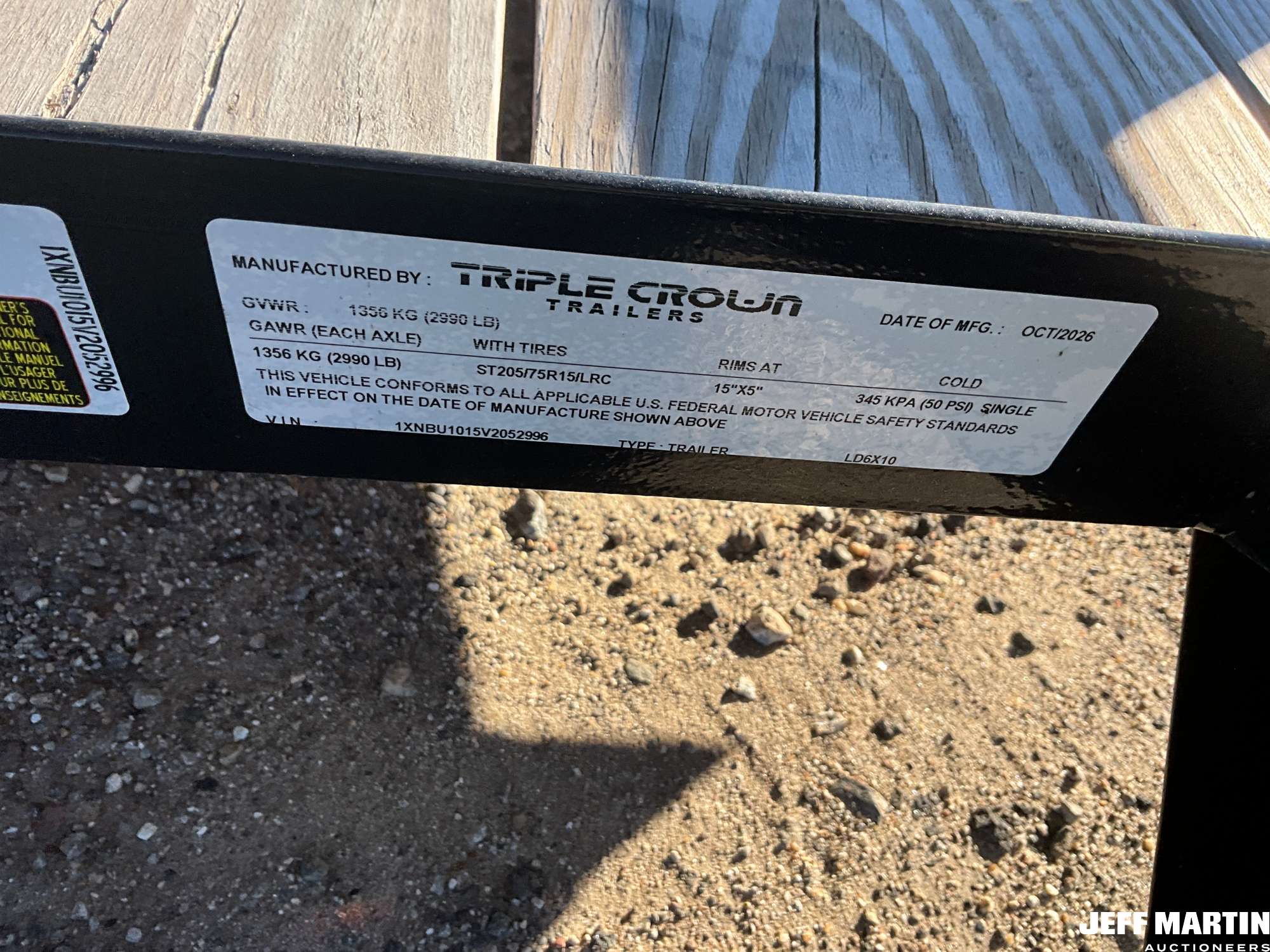 2027 TRIPLE CROWN TRAILERS, INC LD6X10