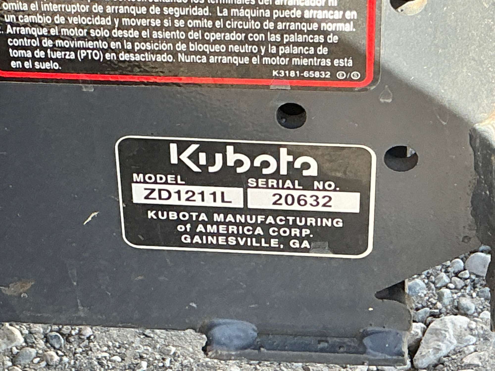 0 Kubota ZD1211