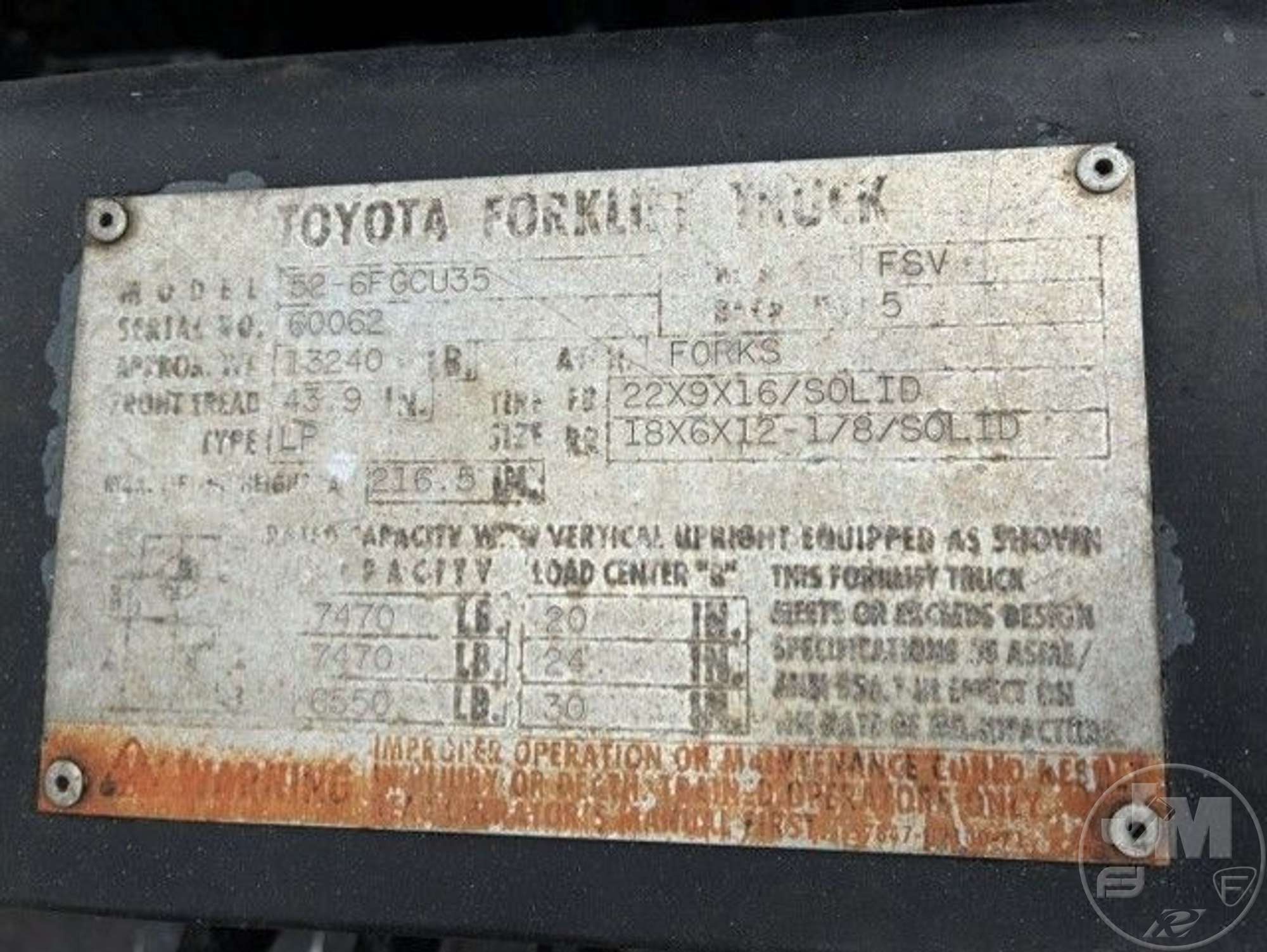 1997 Toyota 52-6FGCU35