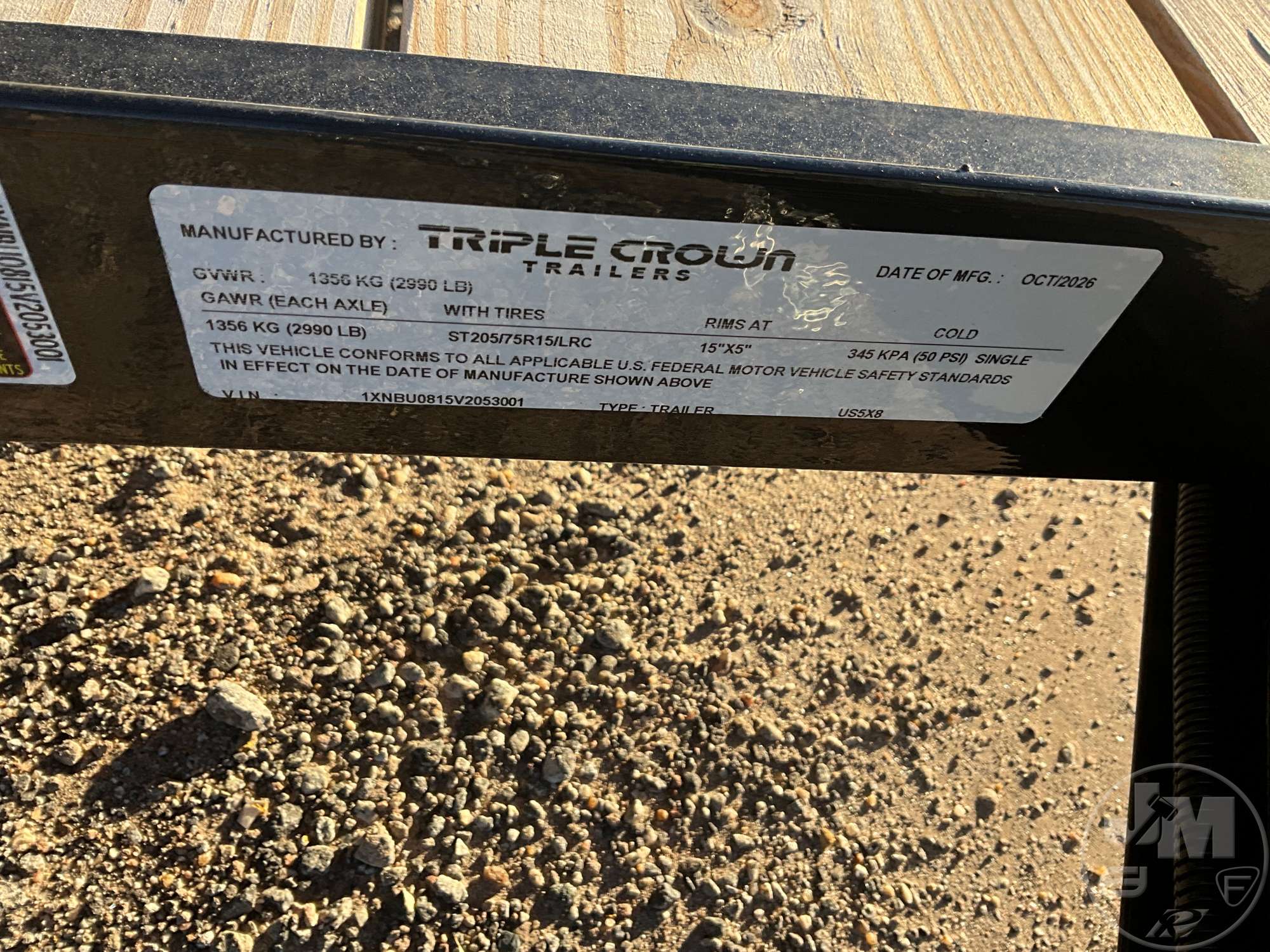 2027 TRIPLE CROWN TRAILERS, INC US5X8