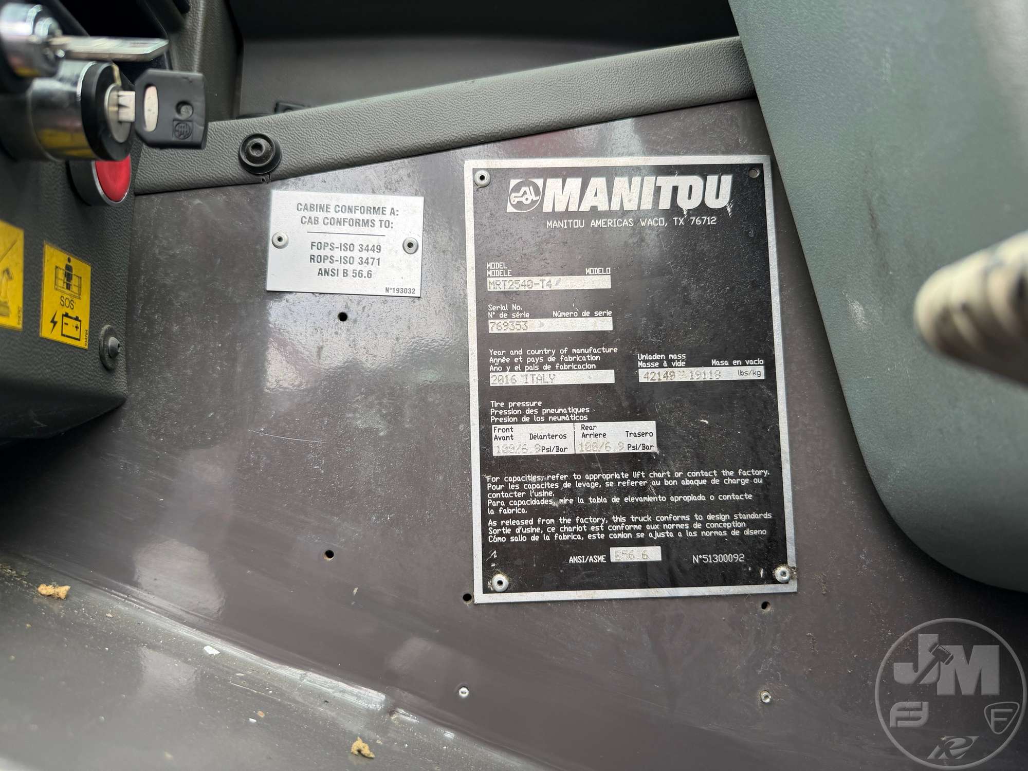 2016 Manitou MRT2540-T4