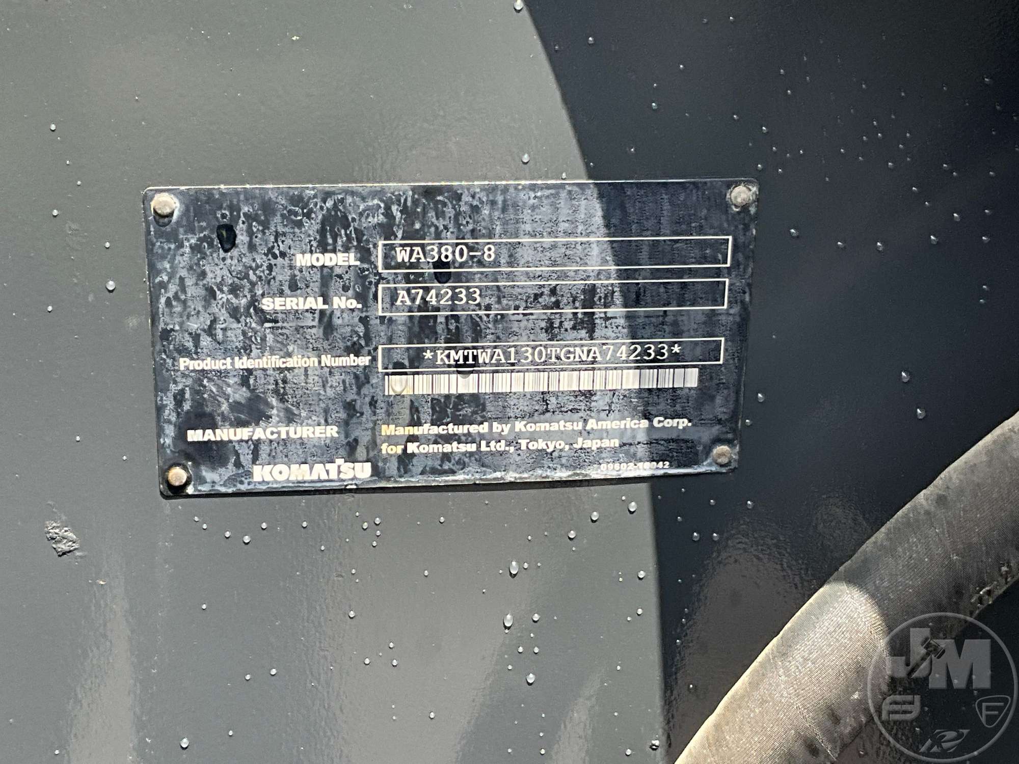 2016 Komatsu WA380-8