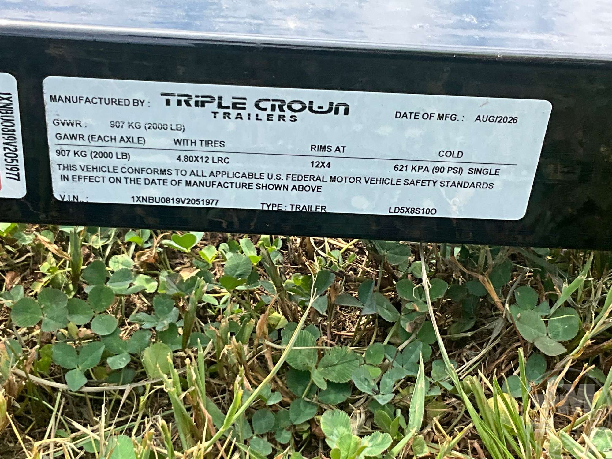 2027 TRIPLE CROWN TRAILERS, INC LD5X8S10O