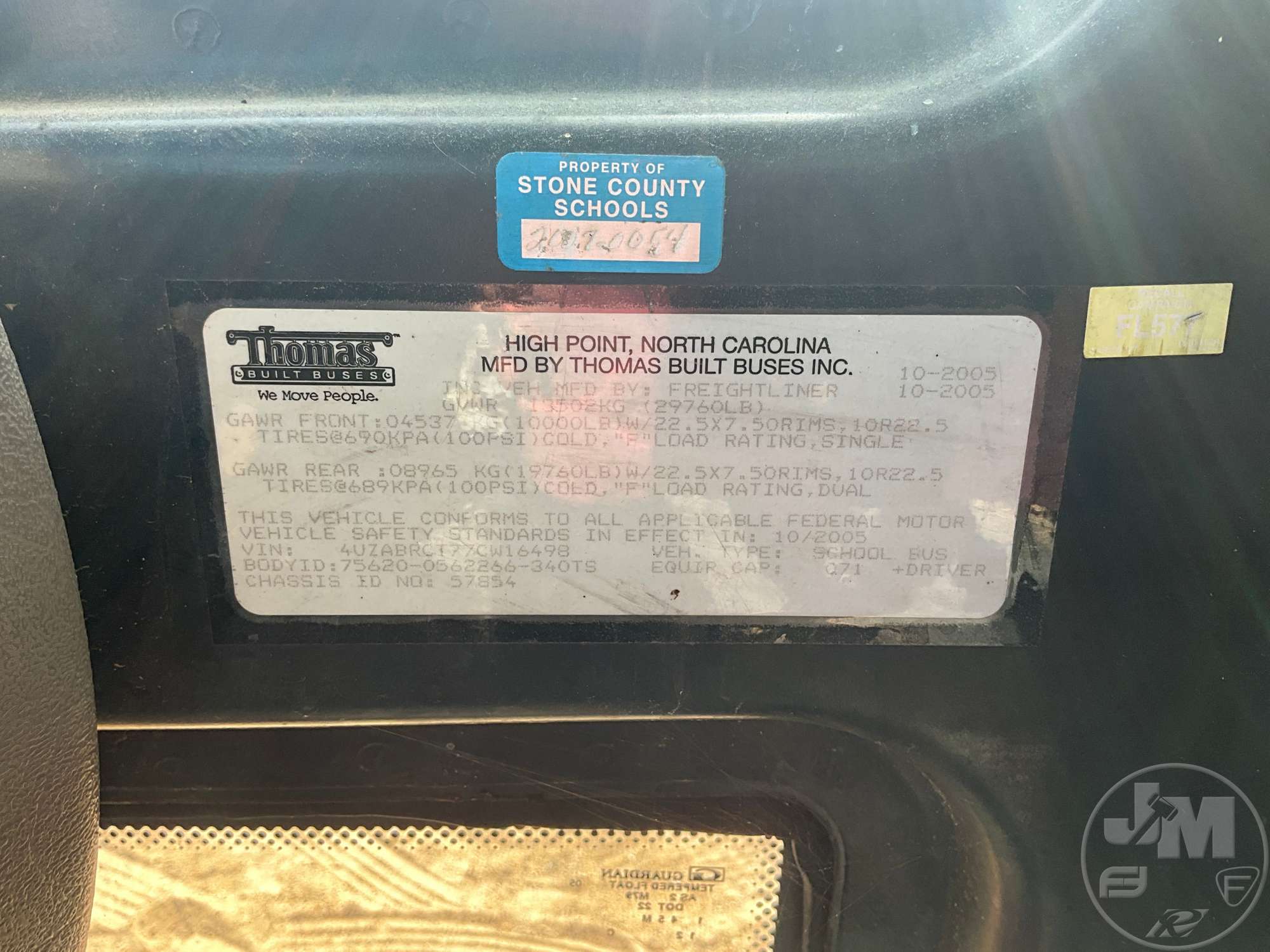 2007 Freightliner B2 BUS CHASSIS