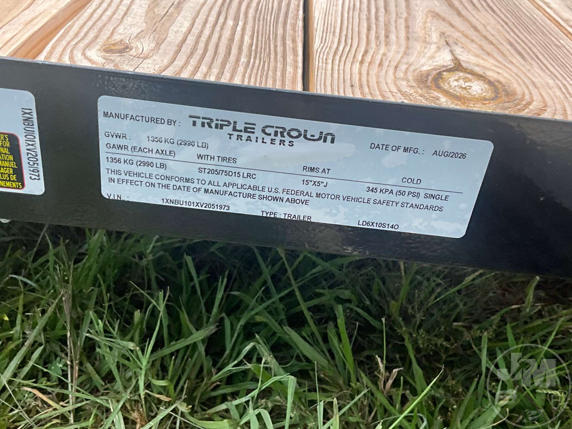 2027 TRIPLE CROWN TRAILERS, INC LD6X10S14O