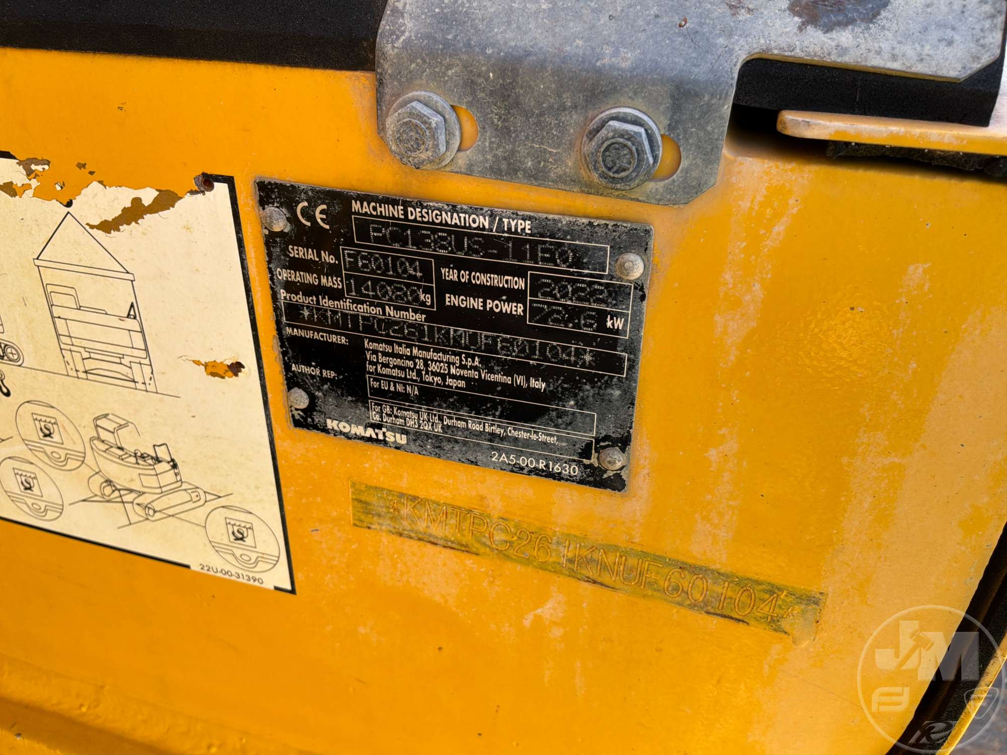 2022 Komatsu PC138US-11E0