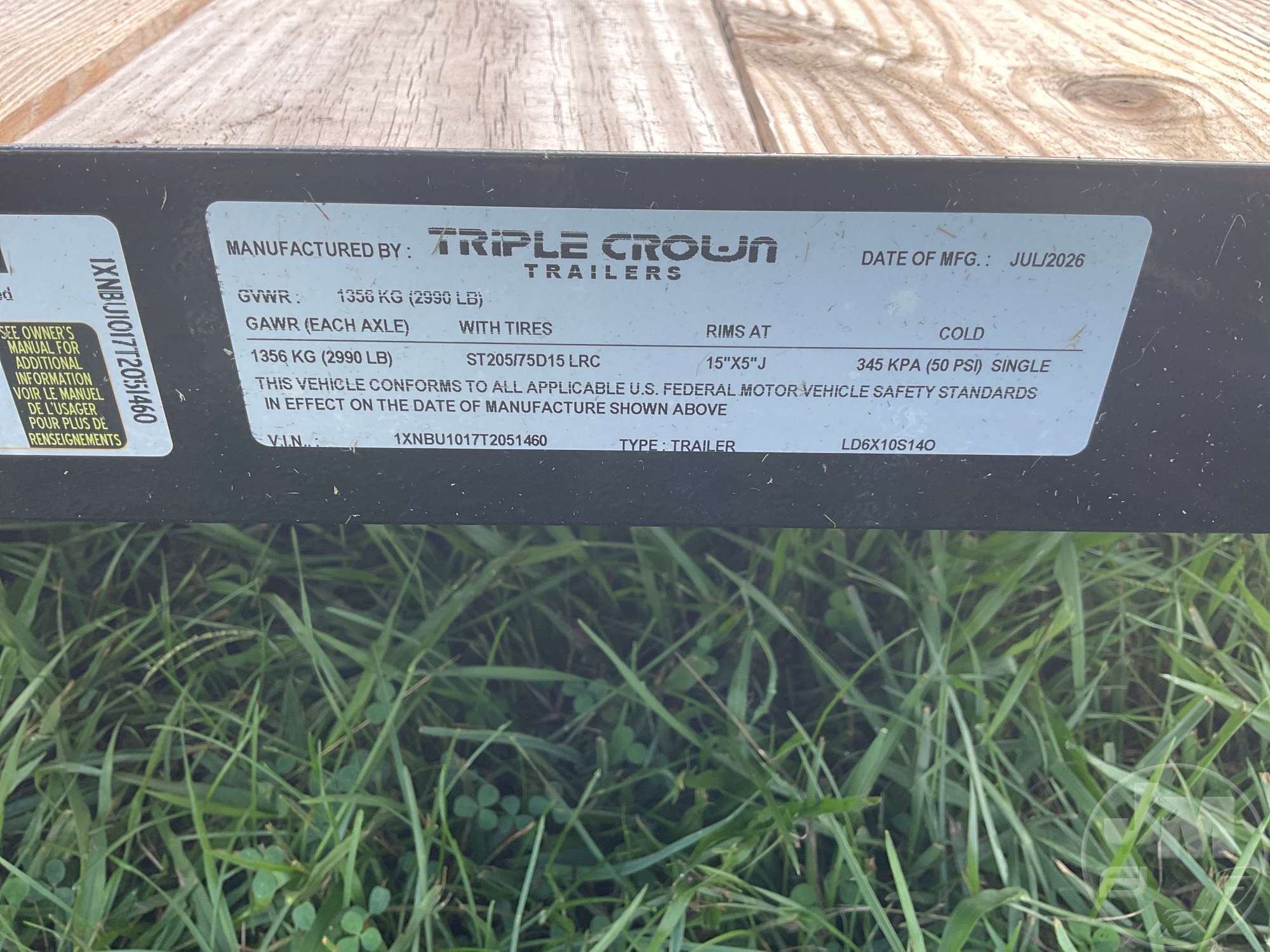 2026 TRIPLE CROWN TRAILERS, INC LD6X10S140