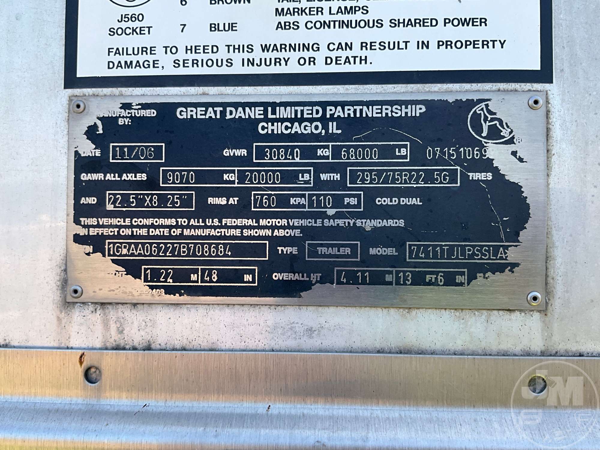 2007 Great Dane 7411TJPSSLA