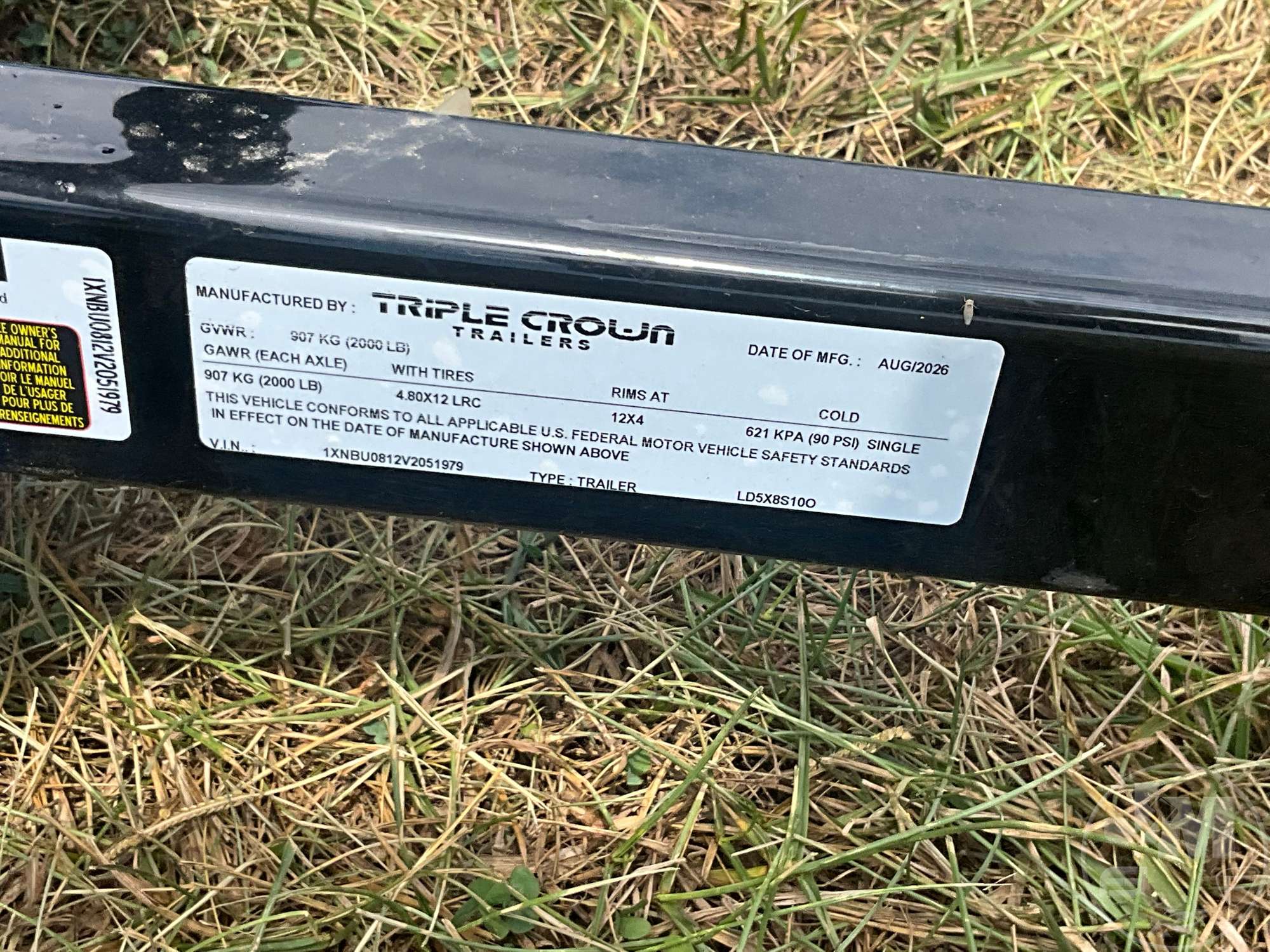 2027 TRIPLE CROWN TRAILERS, INC LD5X8S10O