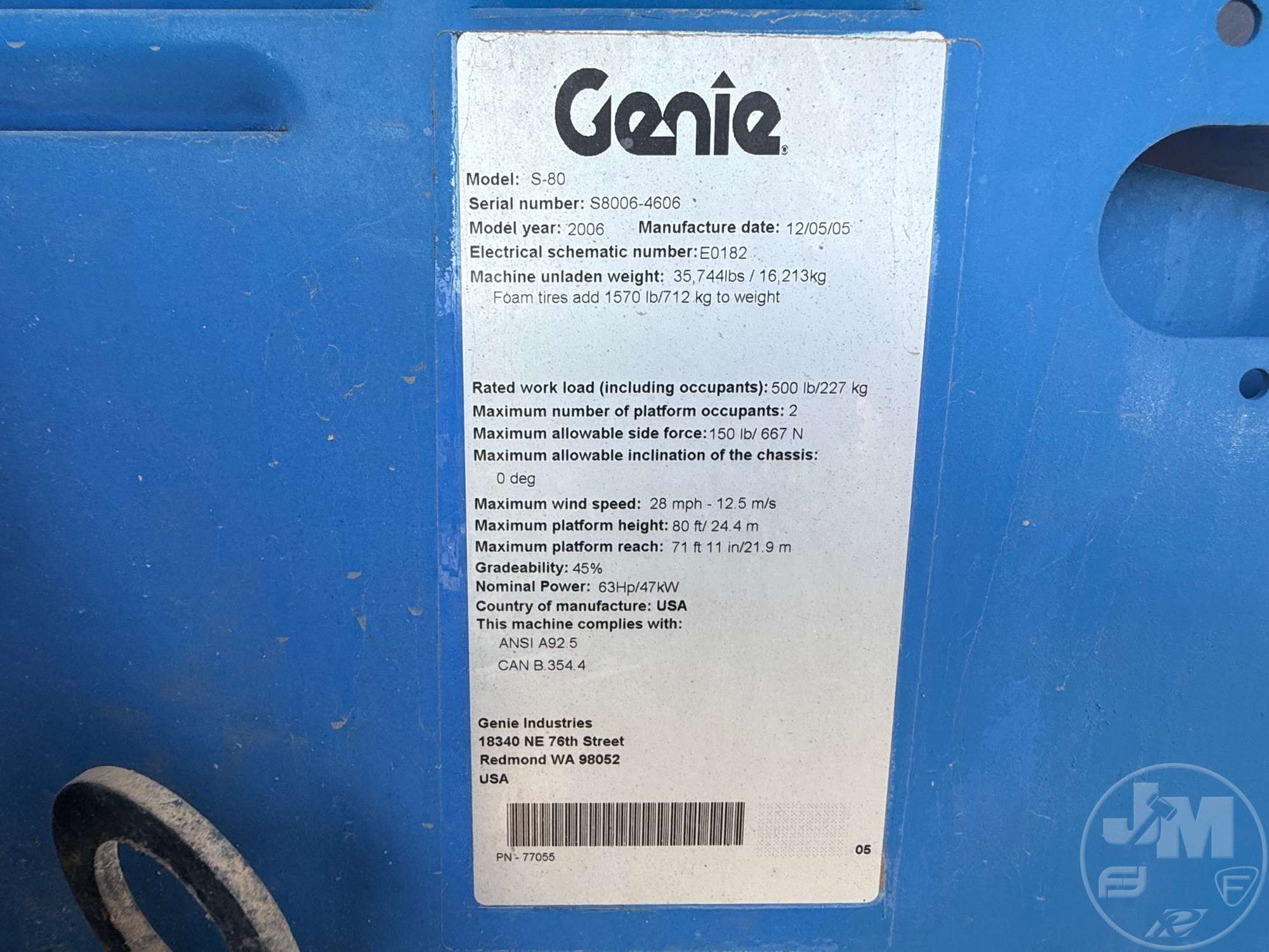 2006 Genie S-80