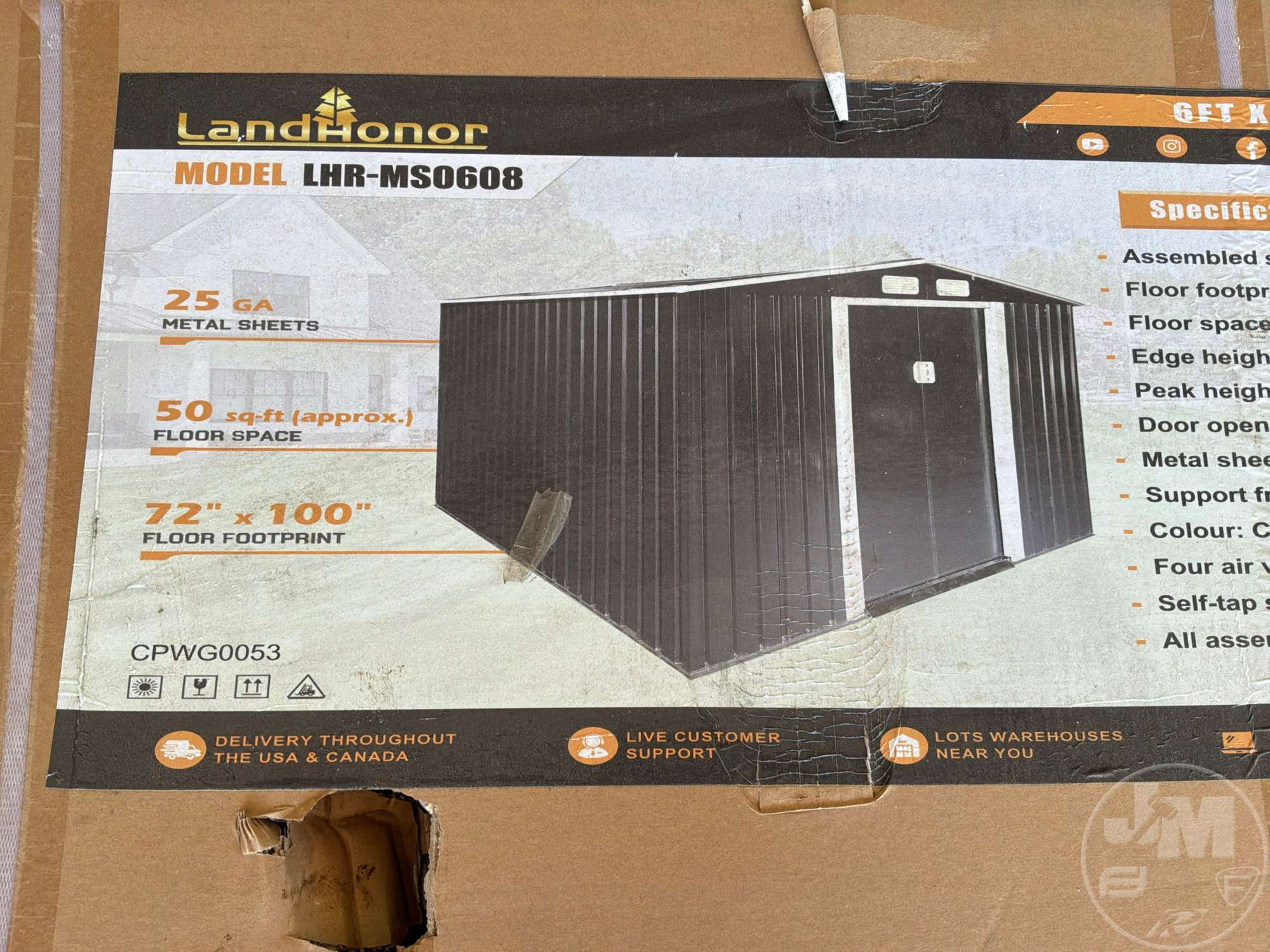 Photo of Land Honor LHR-MS0608 6â€™X8â€™ GALVANIZED METAL SHED