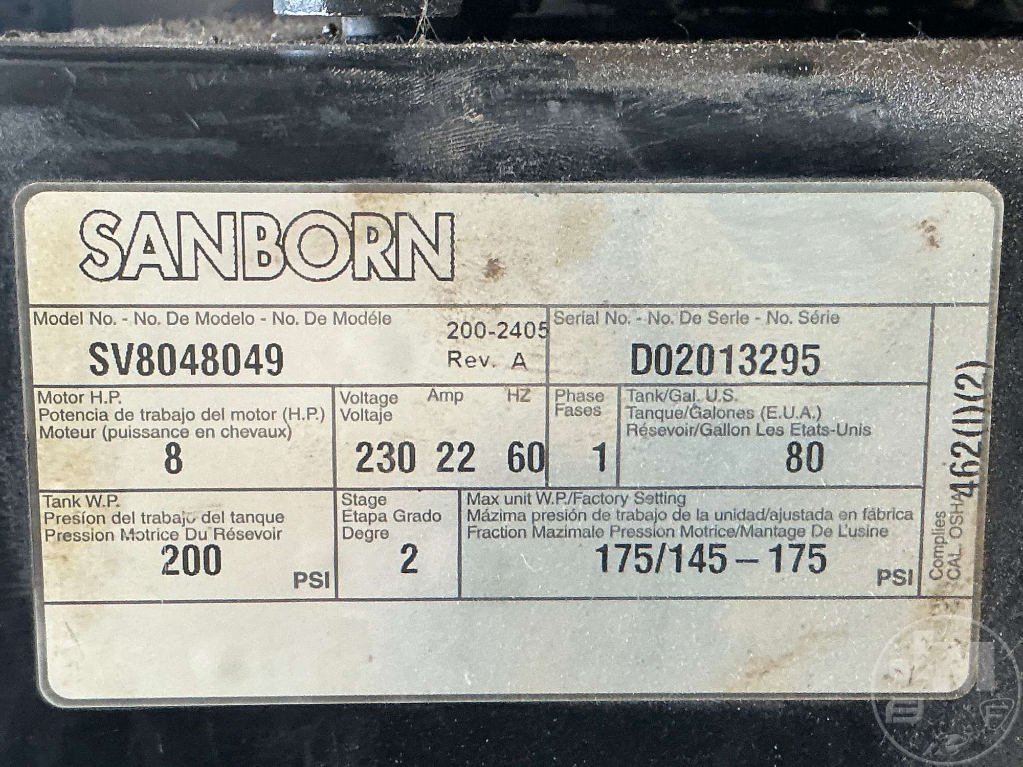 0 Sanborn SV8048049