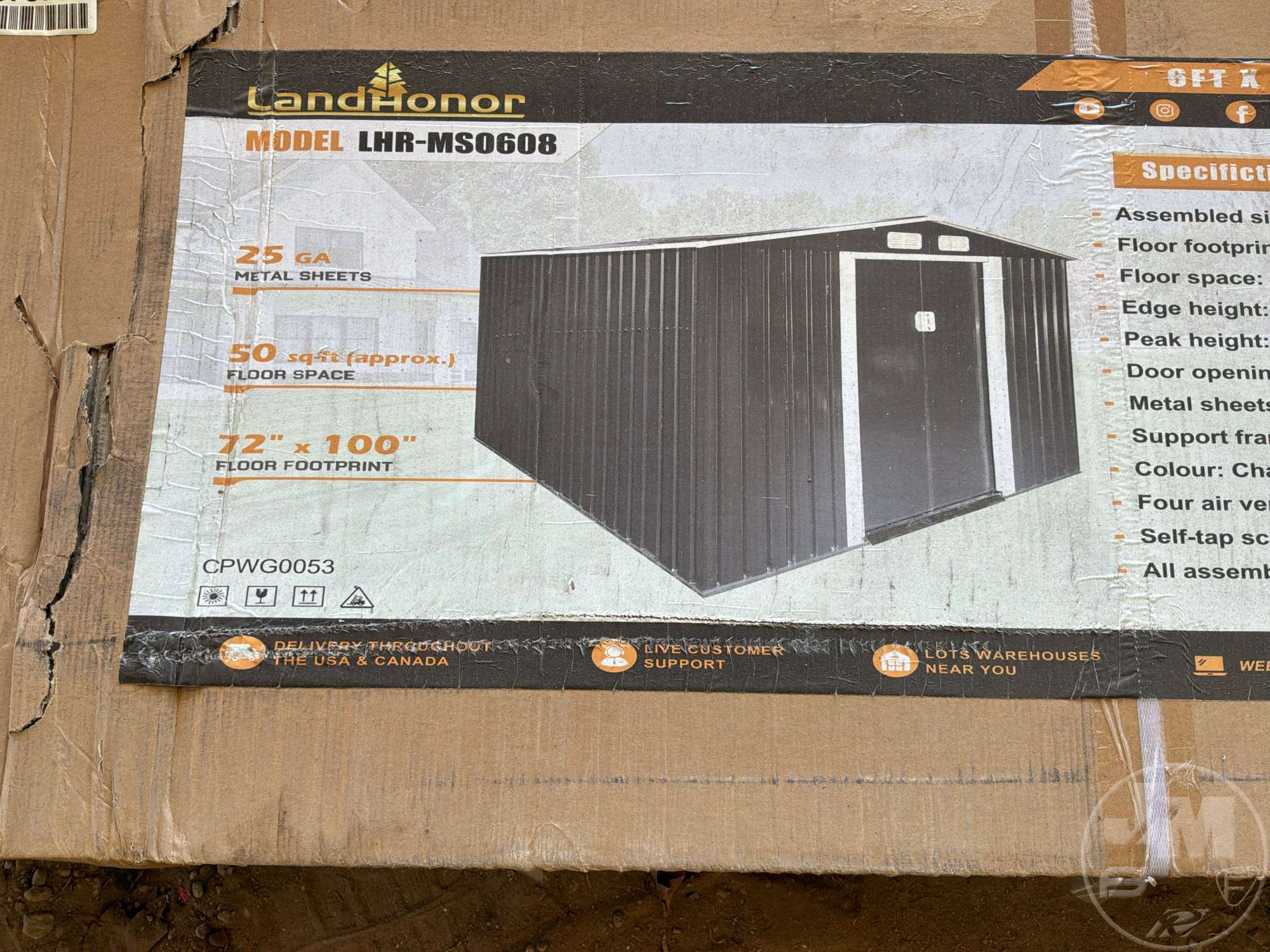Photo of Land Honor LHR-MS0608 6â€™X8 ft. GALVANIZED METAL SHED