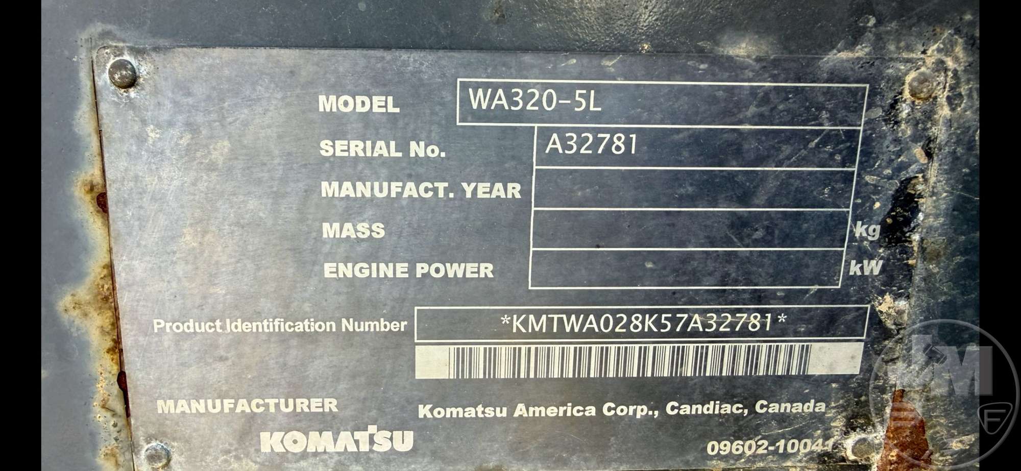 0 Komatsu WA320-5