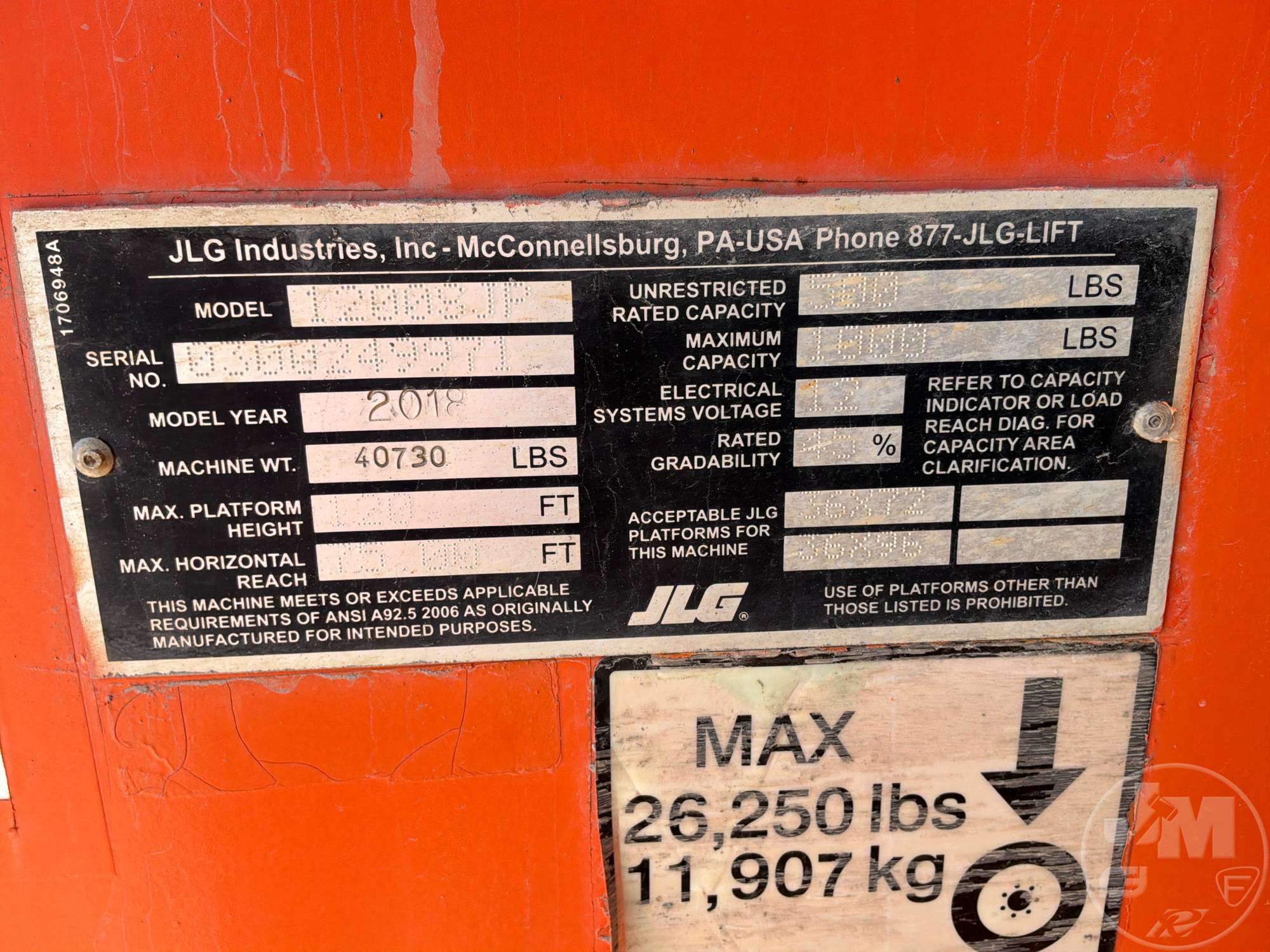 2018 JLG 1200SJP