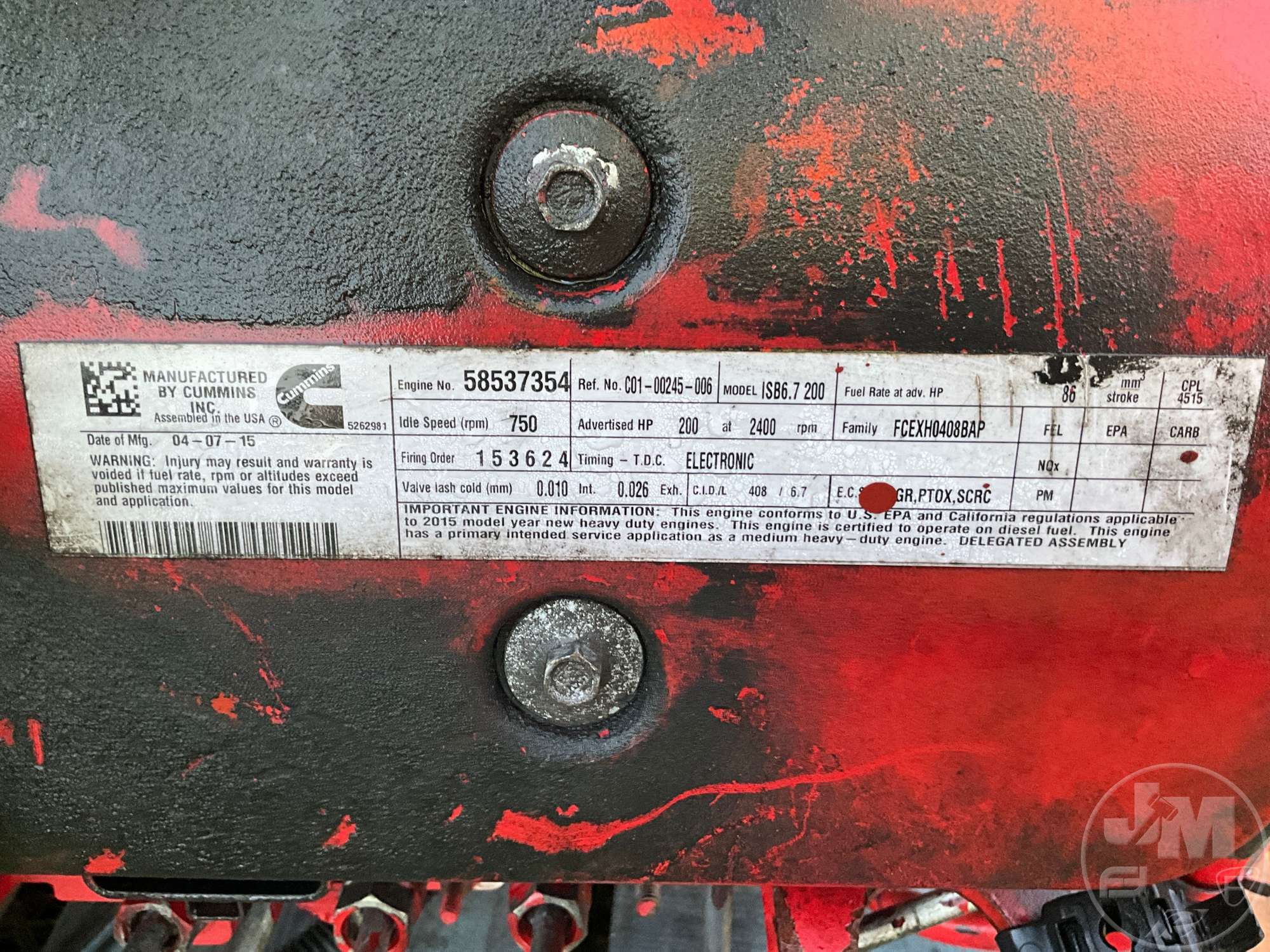 2015 Cummins ISB6.7200