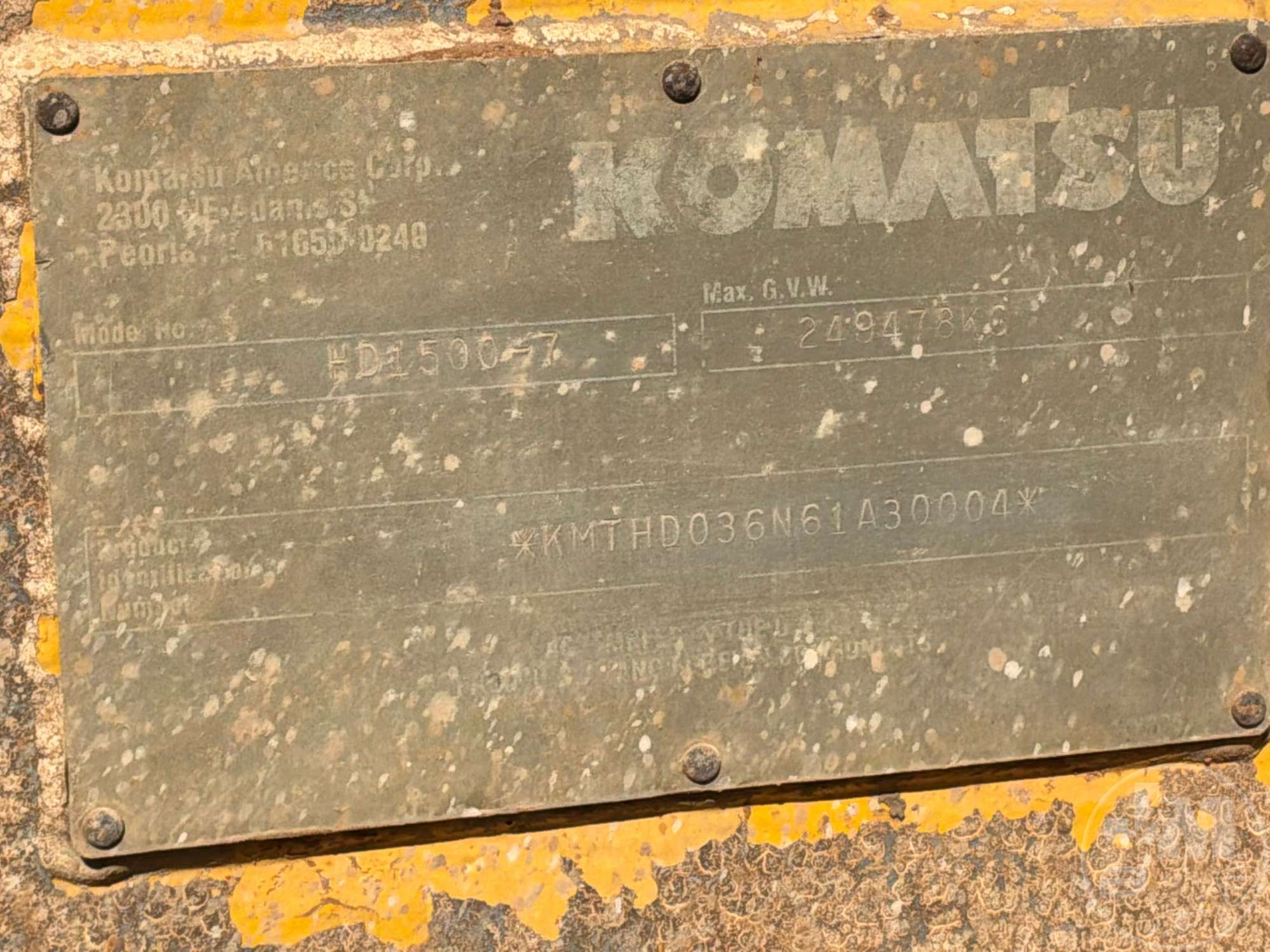 2007 Komatsu HD1500-7 RIGID FRAME